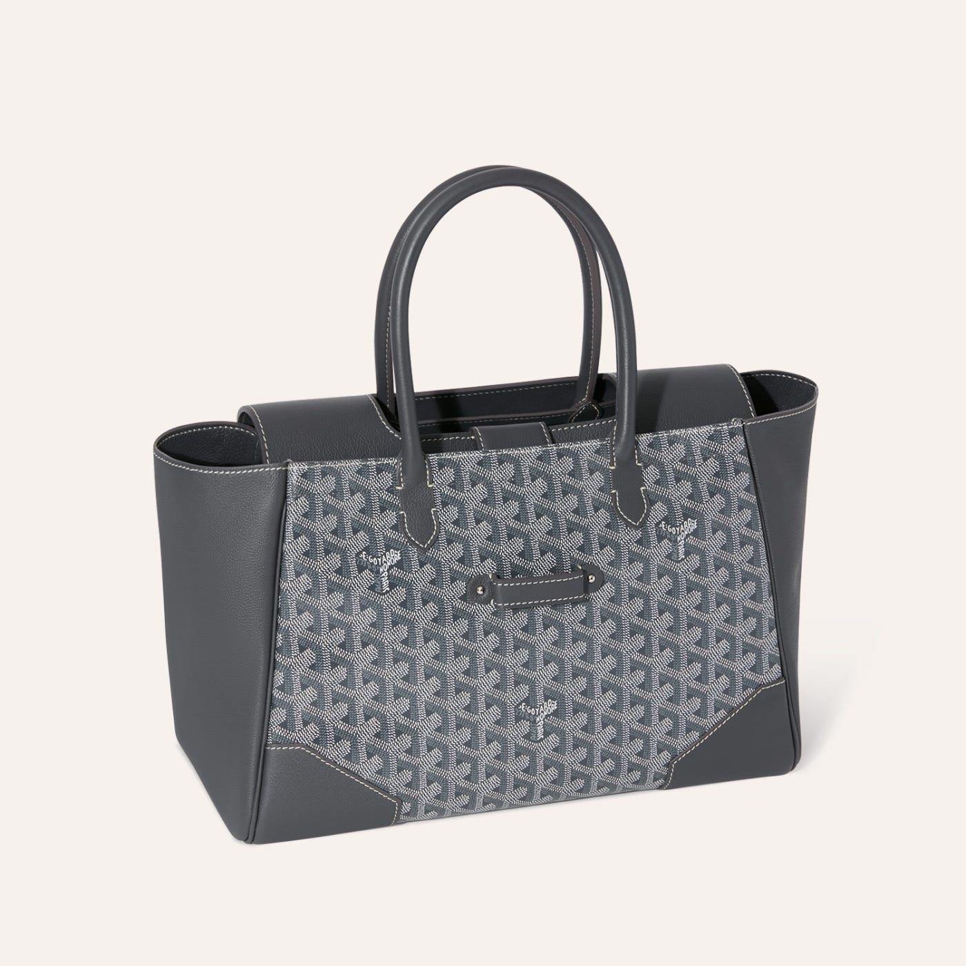 Goyard Saigon Tote Grey Goyardine Canvas Palladium Hardware - Image 4